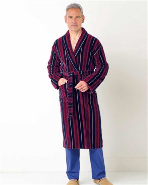 Mens striped towelling deals dressing gown